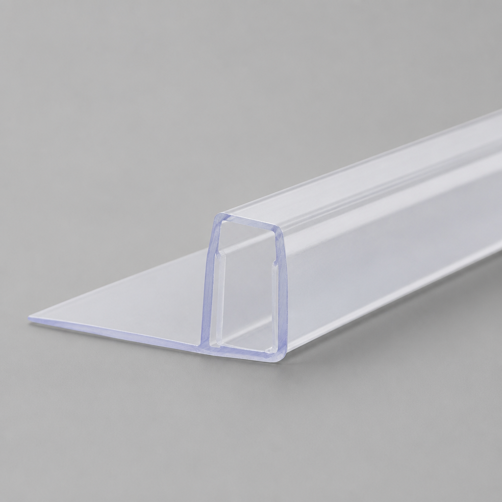 FIN002 - Vertical Shower Screen Seal - Fits 8mm Glass - Fin Depth of 8mm, 12mm, 15mm, 20mm, 25mm, 30mm or 35mm