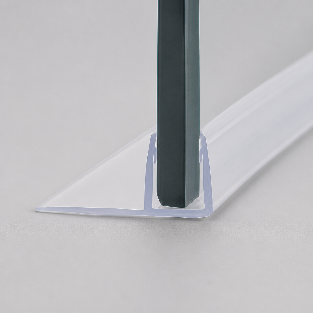 FIN003 - Vertical Shower Screen Seal - Fits 10mm Glass - Fin Depth of 8mm, 12mm, 15mm, 20mm, 25mm, 30mm or 35mm