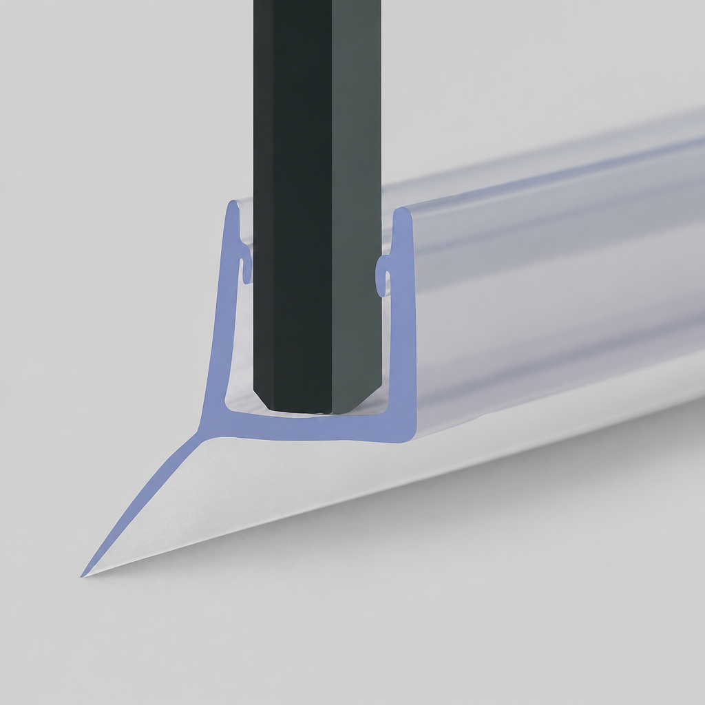 FIN005 - Vertical Shower Screen Seal - Fits 8mm Glass - Fin Depth of 10mm, 11mm, 12mm, 13mm, 14mm or 15mm