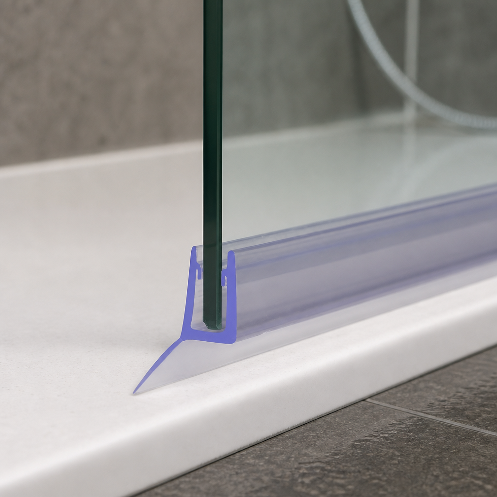 FIN006 - Vertical Shower Screen Seal - Fits 10mm Glass - Fin Depth of 10mm, 11mm, 12mm, 13mm, 14mm or 15mm