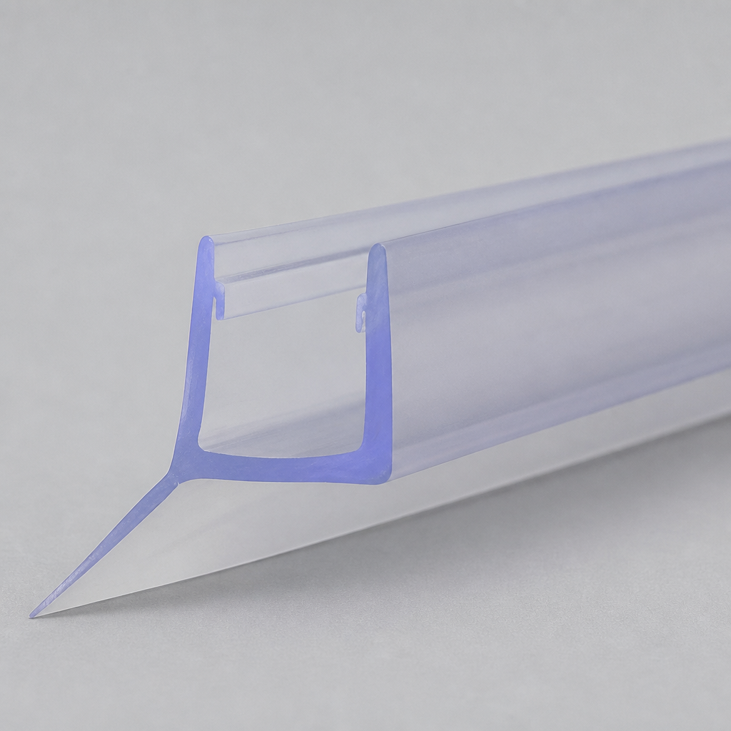 FIN006 - Vertical Shower Screen Seal - Fits 10mm Glass - Fin Depth of 10mm, 11mm, 12mm, 13mm, 14mm or 15mm