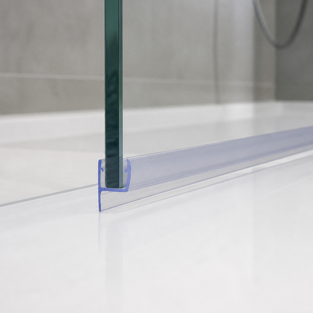 FIN007 - Vertical Shower Screen Seal - Fits 4-6mm Glass - Fin Depth of 8mm, 15mm, 20mm, 25mm or 35mm