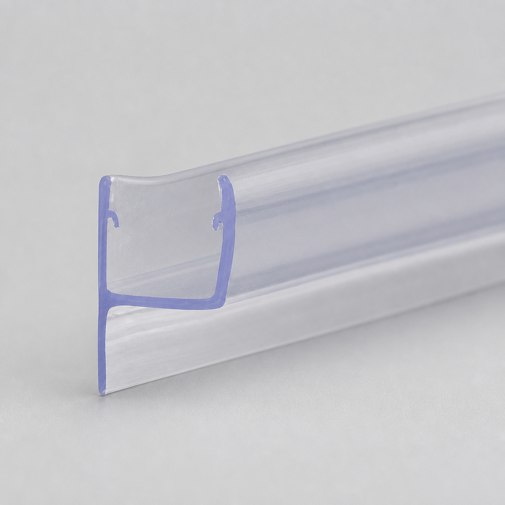 FIN008 - Vertical Shower Screen Seal - Fits 8mm Glass - Fin Depth of 8mm, 15mm, 20mm, 25mm or 35mm