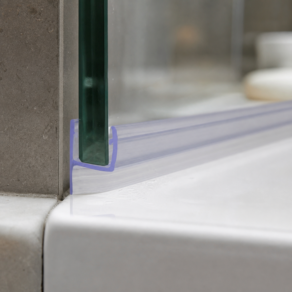FIN009 - Vertical Shower Screen Seal - Fits 10mm Glass - Fin Depth of 8mm, 15mm, 20mm, 25mm or 35mm