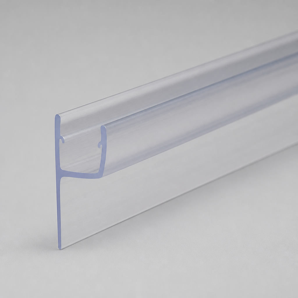 FIN009 - Vertical Shower Screen Seal - Fits 10mm Glass - Fin Depth of 8mm, 15mm, 20mm, 25mm or 35mm