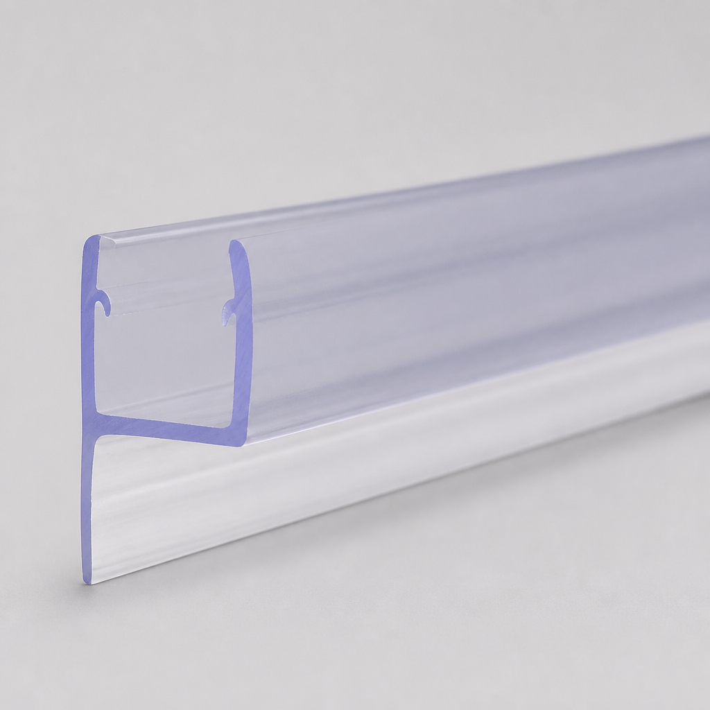 FIN009 - Vertical Shower Screen Seal - Fits 10mm Glass - Fin Depth of 8mm, 15mm, 20mm, 25mm or 35mm