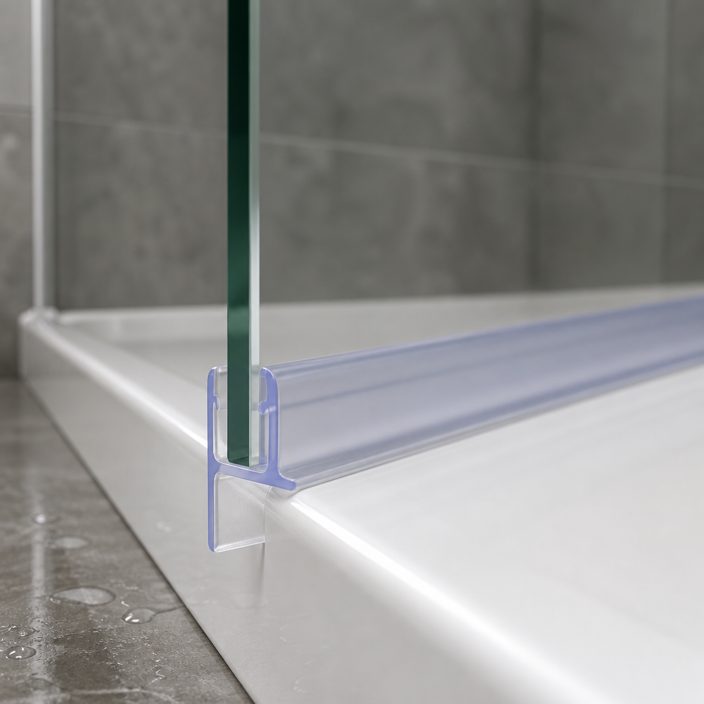FIN011 - Vertical Shower Screen Seal - Fits 8-10mm Glass - Fin Depth of 15mm