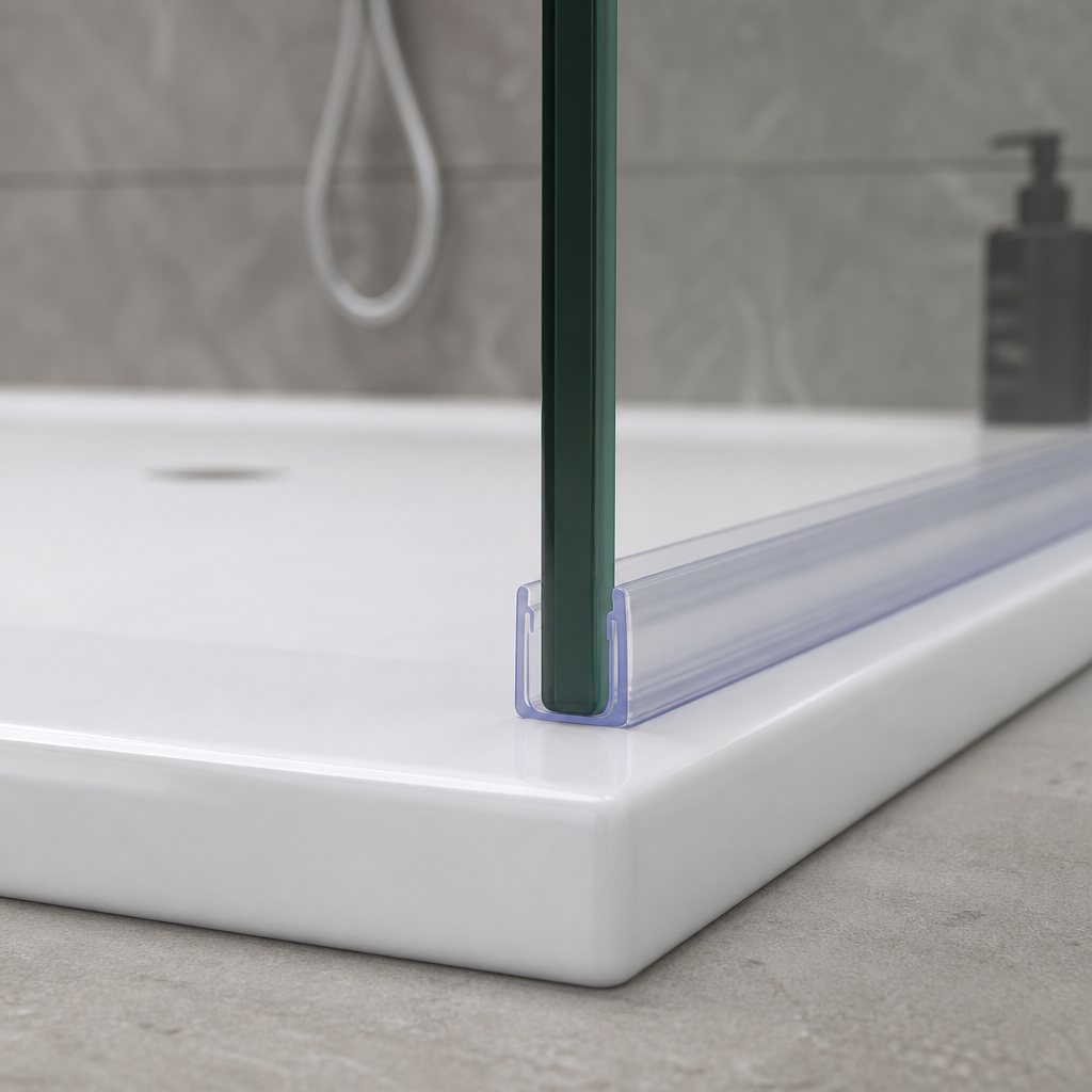 Vertical Shower Screen Seal - 8-10mm Glass - Fin Width of 10mm, 15mm, 20mm or 25mm