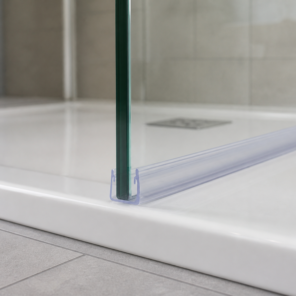 FIN016 - Vertical Shower Screen Seal - 10-12mm Glass - Fin Width of 10mm, 15mm, 20mm or 25mm
