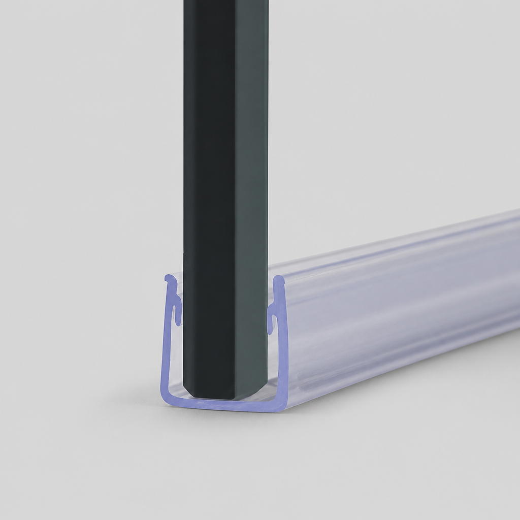 FIN016 - Vertical Shower Screen Seal - 10-12mm Glass - Fin Width of 10mm, 15mm, 20mm or 25mm