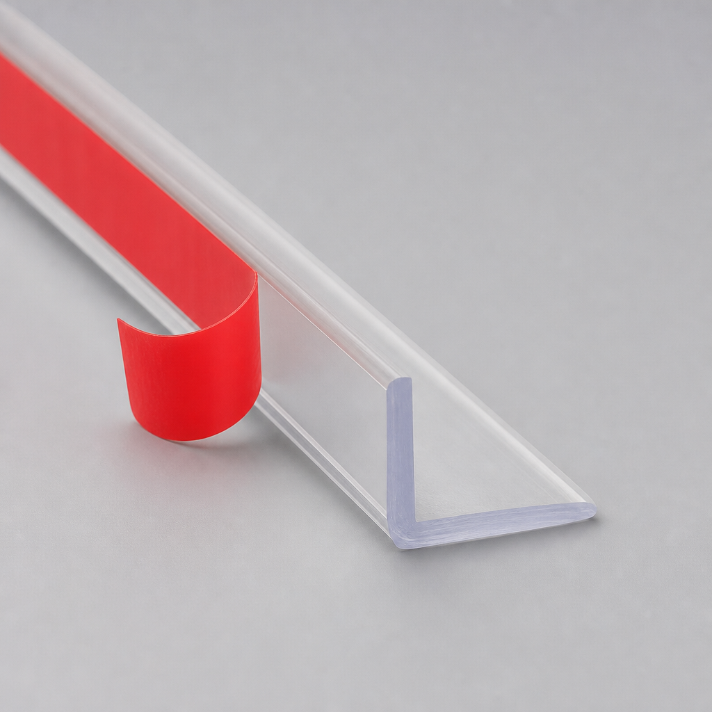 FIN018 - Vertical Shower Screen Seal - With Double Sided VHB Tape - Lengths of 800mm, 900mm, 1400mm and 2000mm