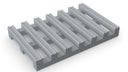 Grey open-slat roof walkway matting panel, studio shot on white.