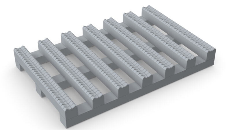 Gray modular matting section with high-profile, aggressive anti-slip texture, designed as a protective walkway mat for EPDM and TPO roof membranes.