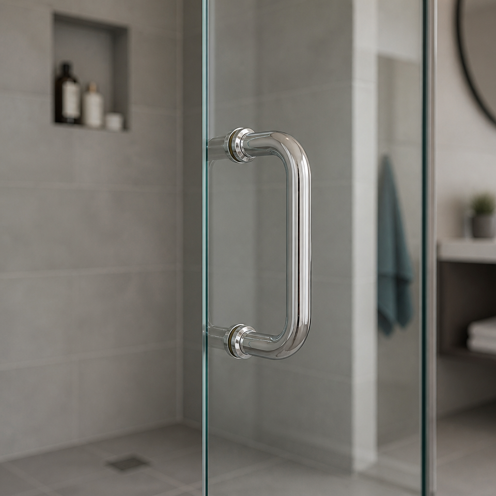 HAND007 - Shower Enclosure Door Handle Knob Chrome - Length of 305mm