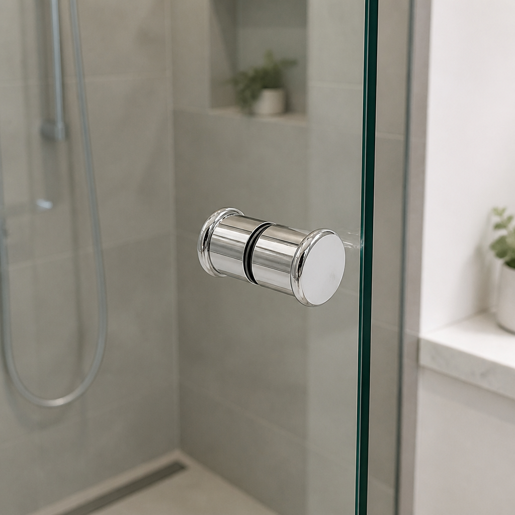 HAND009 - Shower Enclosure Door Handle Knob Chrome - Width of 75mm