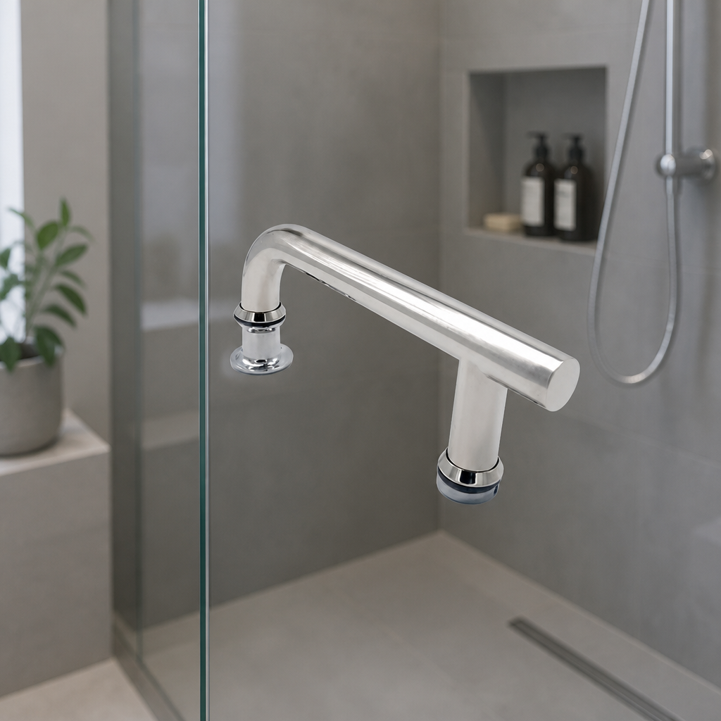 HAND011 - Shower Enclosure Door Handle Knob Chrome - Length of 190mm