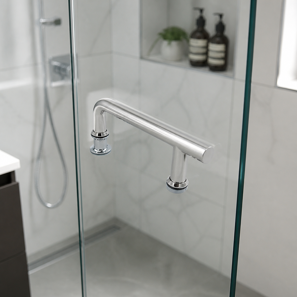 HAND012 - Shower Enclosure Door Handle Knob Chrome - Length of 205mm