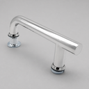 Close studio view of the chrome offset handle's angled bar and cut-off end, washers at the bases