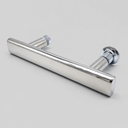 Three-quarter studio view of the chrome T-bar handle, tapered ends and knurled fixing collar