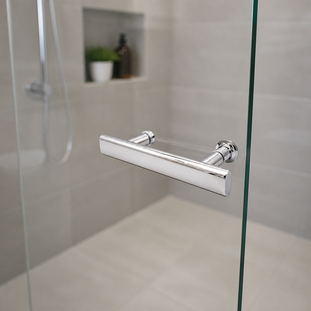 HAND015 - Shower Enclosure Door Handle Knob Chrome - Length of 215mm