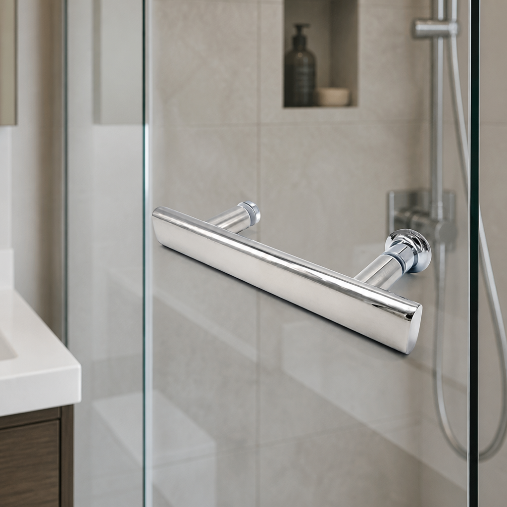 HAND017 - Shower Enclosure Door Handle Knob Chrome - Length of 220mm
