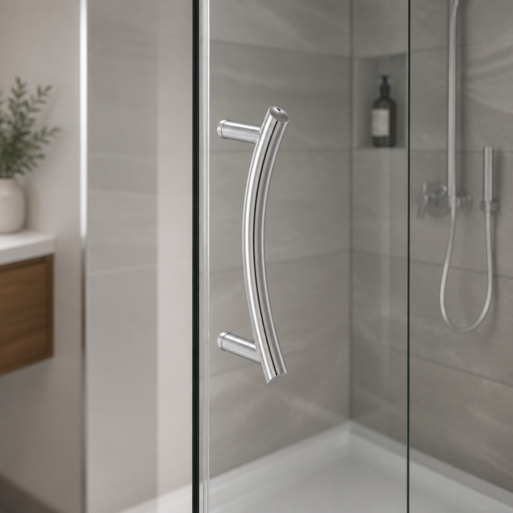 HAND020 - Shower Enclosure Door Handle Knob Chrome - Length of 220mm