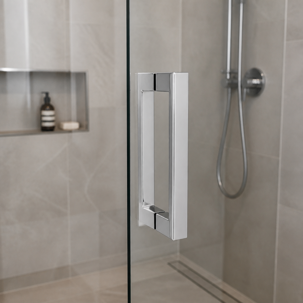 HAND022 - Shower Enclosure Door Handle Knob Chrome - Length of 195mm
