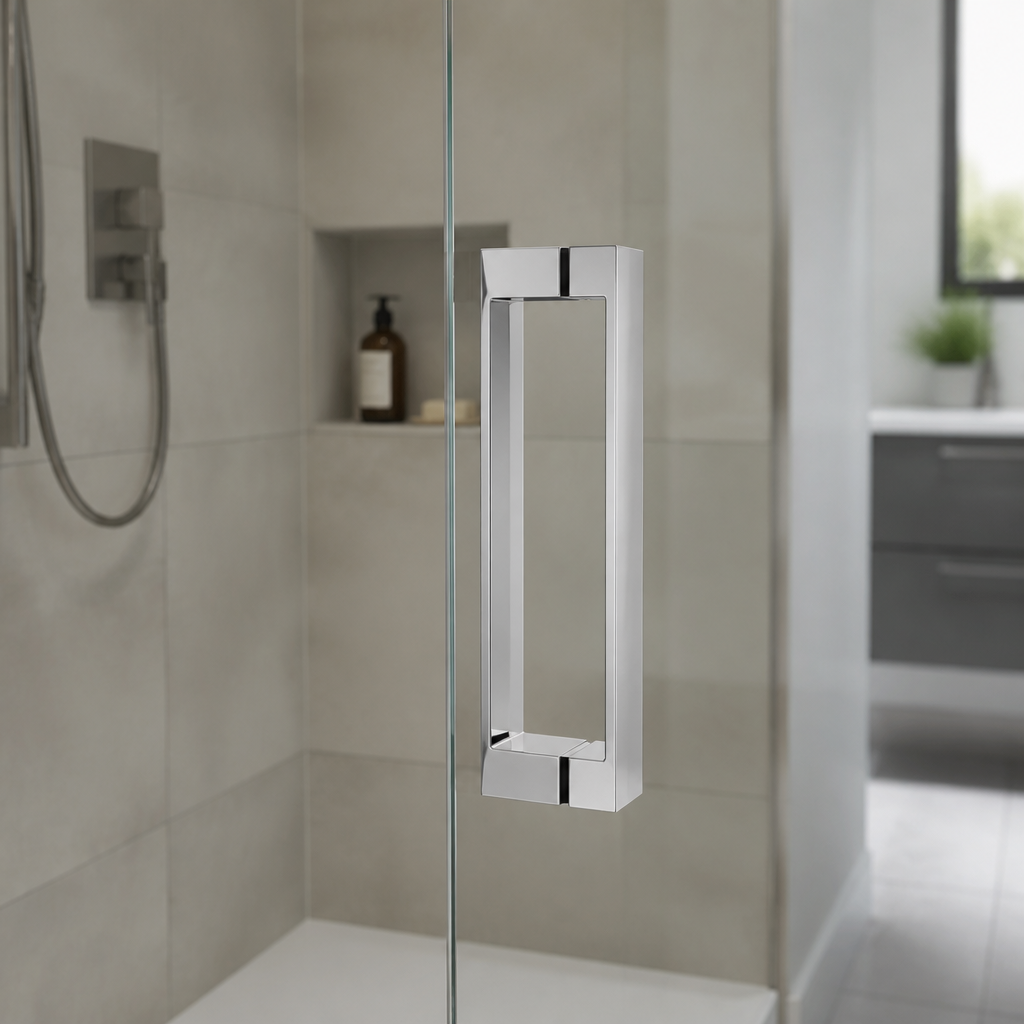 HAND022 - Shower Enclosure Door Handle Knob Chrome - Length of 195mm