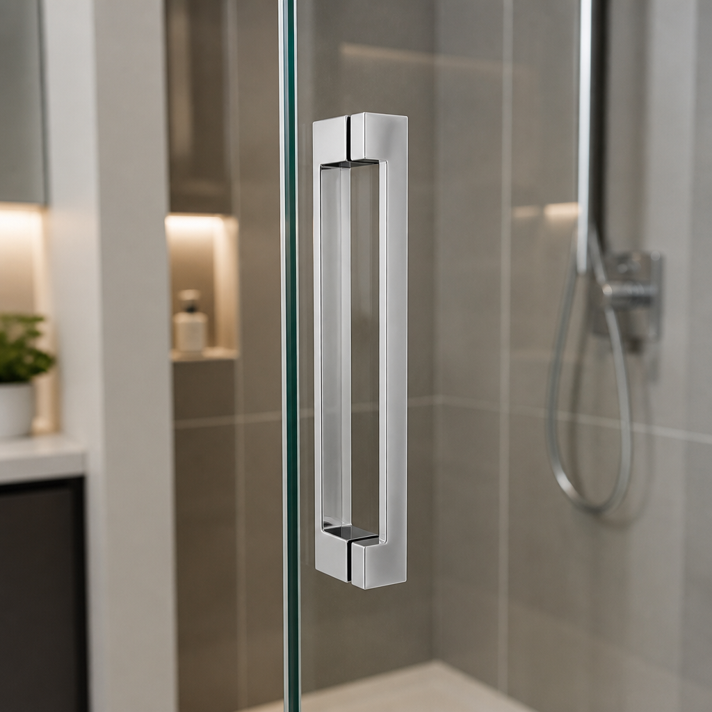HAND023 - Shower Enclosure Door Handle Knob Chrome - Length of 225mm