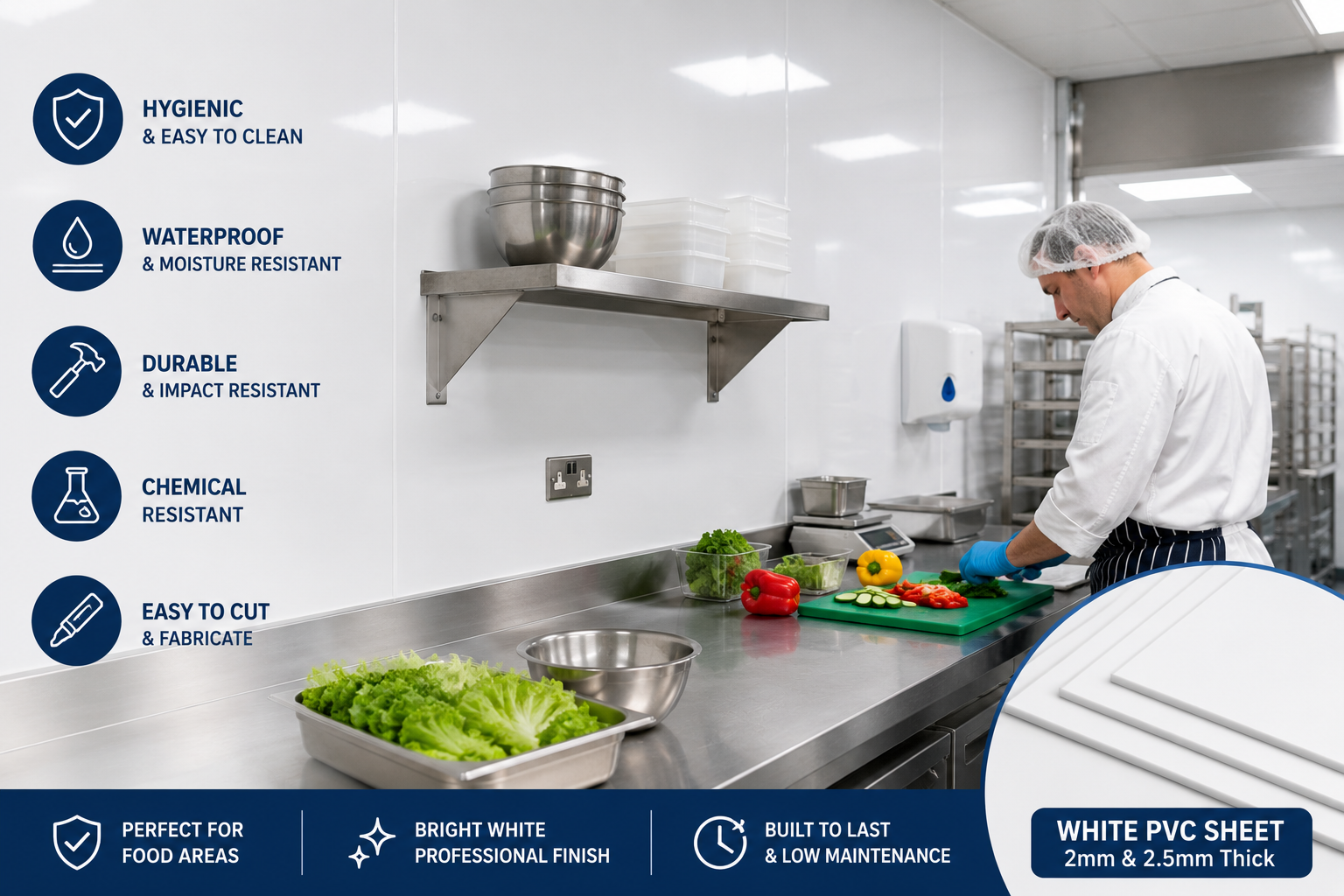 White PVC Sheet | 2mm & 2.5mm Thick | 2440 x 1220mm
