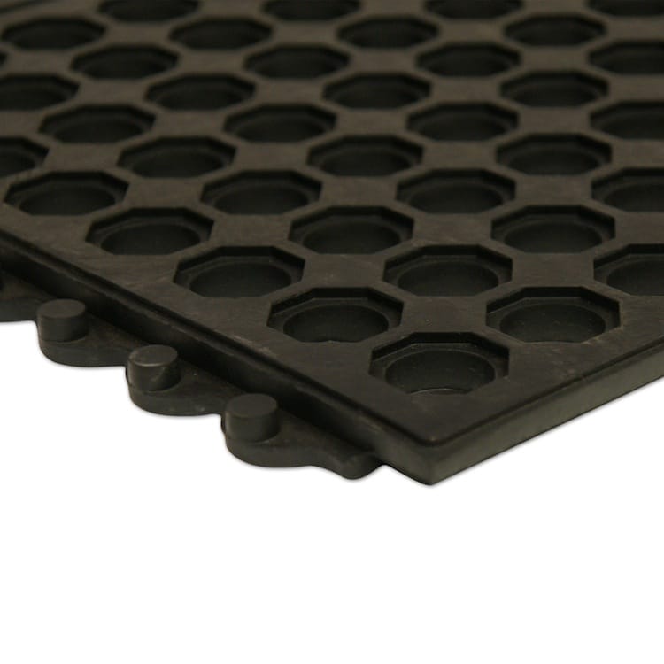 Non Slip Heavy Duty Rubber Link Mats with Drainage Holes - Rubber Co