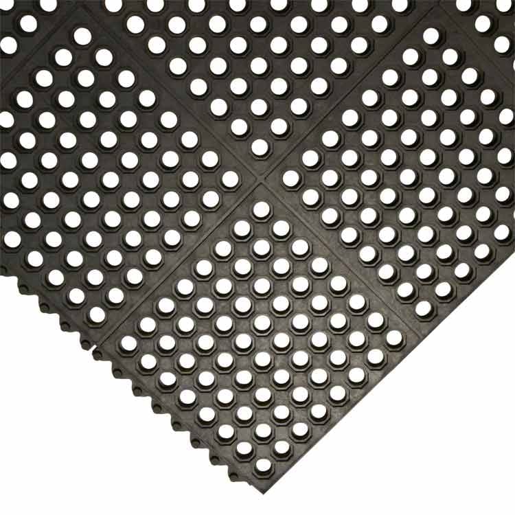 Non Slip Heavy Duty Rubber Link Mats with Drainage Holes - Rubber Co