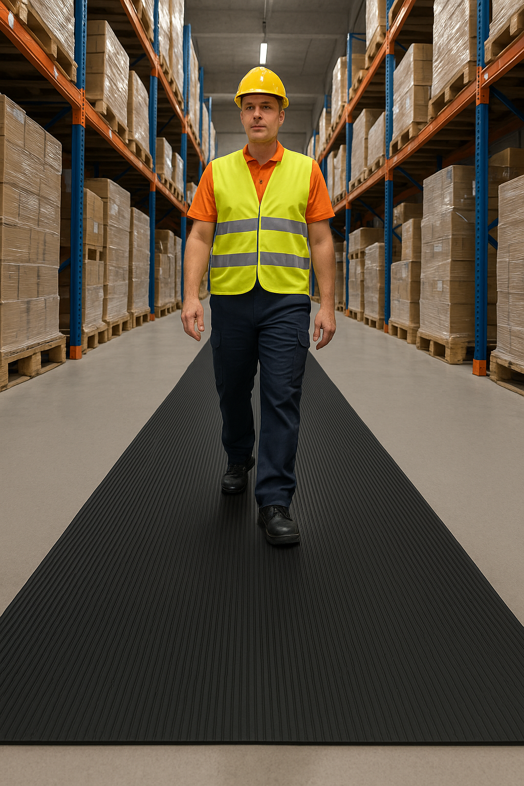 Fine Ribbed PVC Matting – Slip-Resistant, Chemical & Oil Resistant, 1m x 25m Roll