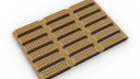 3D render of tan modular matting with a grid and raised slat surface, on white.
