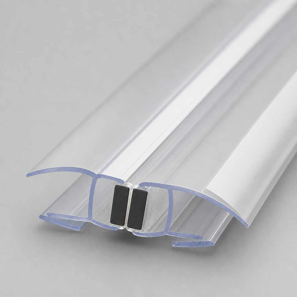 MAG001CP - Chrome Magnetic Shower Screen Seal - Fits 4-6mm Glass - 1 Pair - Length of 2000mm