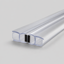 Clear seal pair profile with black magnet blocks, diagonal cross-section