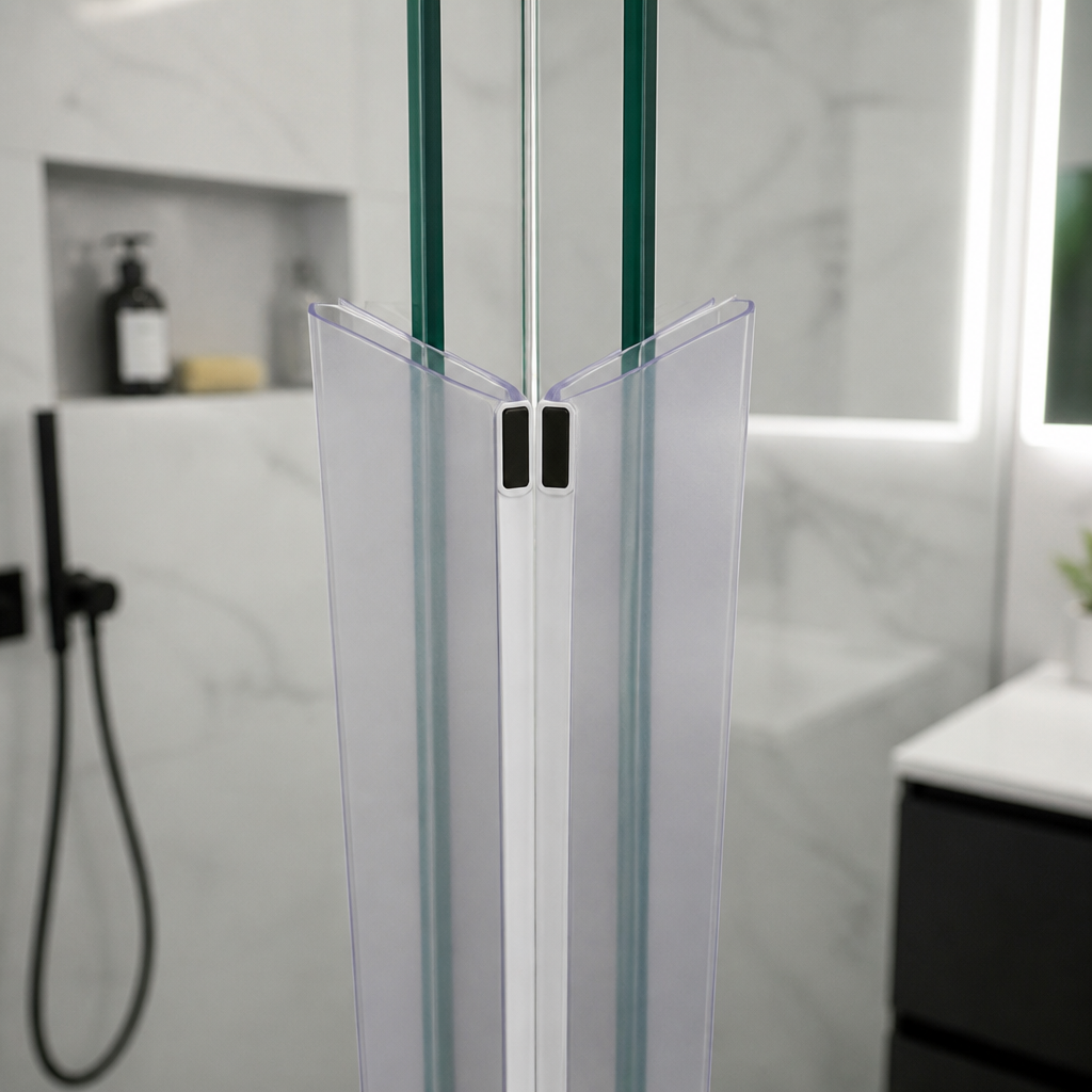 MAG002 - Magnetic Shower Screen Seal - Fits 8mm Glass - 1 Pair - Lengths of 2000mm or 2600mm