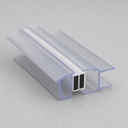 Clear seal pair meeting at a point, twin black magnet strips, diagonal view