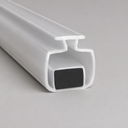 White magnetic seal profile with flared top and black magnet insert