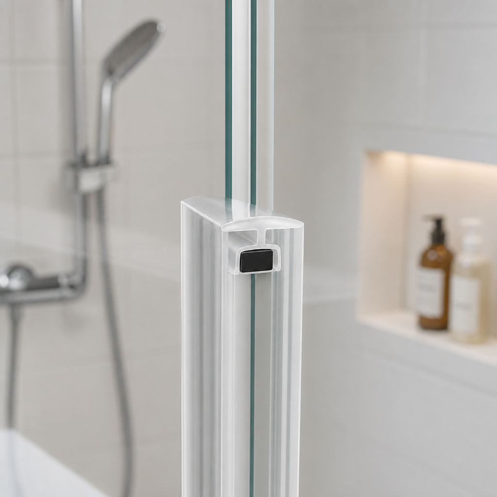 MAG008 - Magnetic Shower Screen Seal - Channel Seals - 1 Pair - Length of 2000mm
