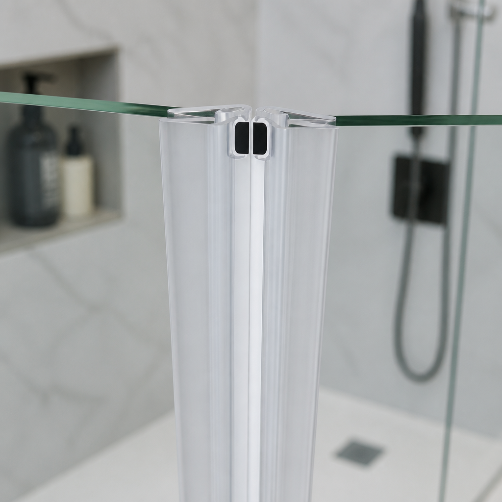 MAG010 - Magnetic Shower Screen Seal - Fits 4-6mm Glass - 1 Pair - Lengths of 2000mm and 2600mm