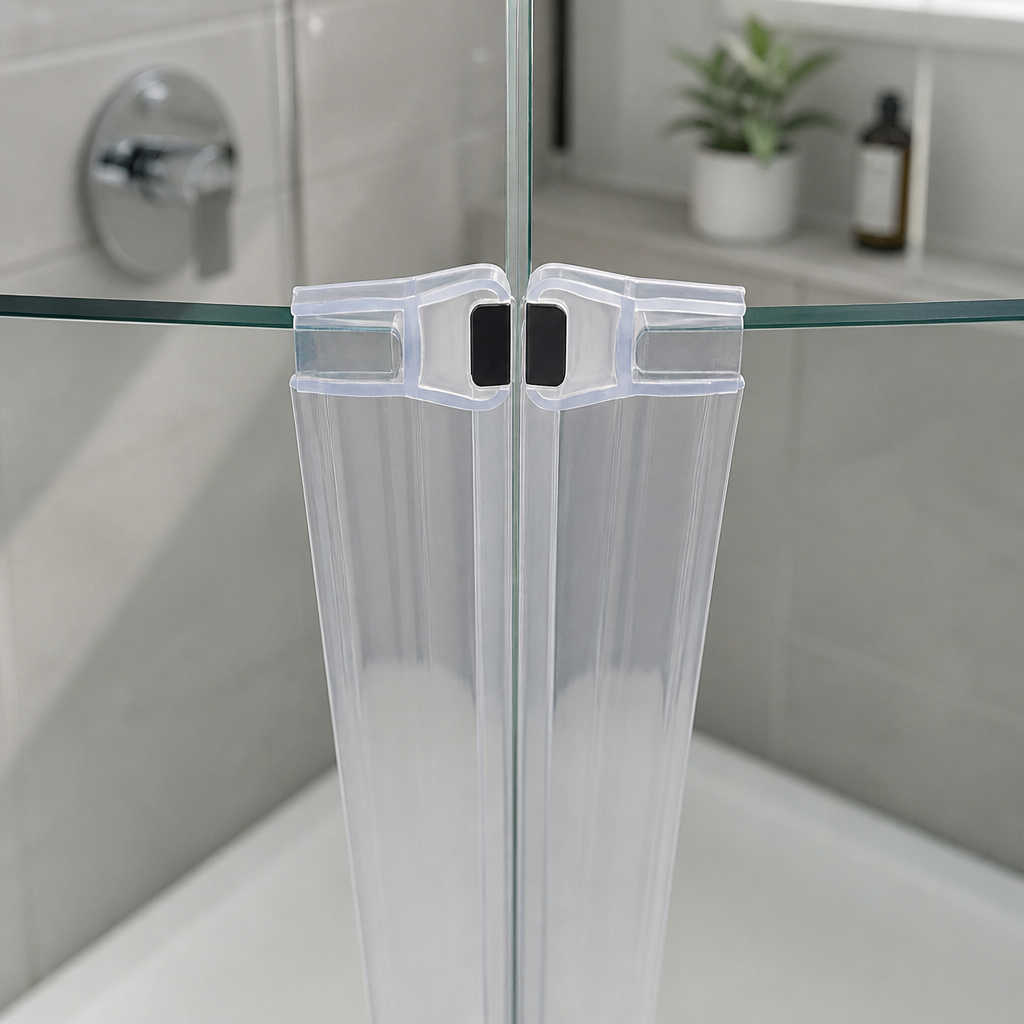 MAG010 - Magnetic Shower Screen Seal - Fits 4-6mm Glass - 1 Pair - Lengths of 2000mm and 2600mm