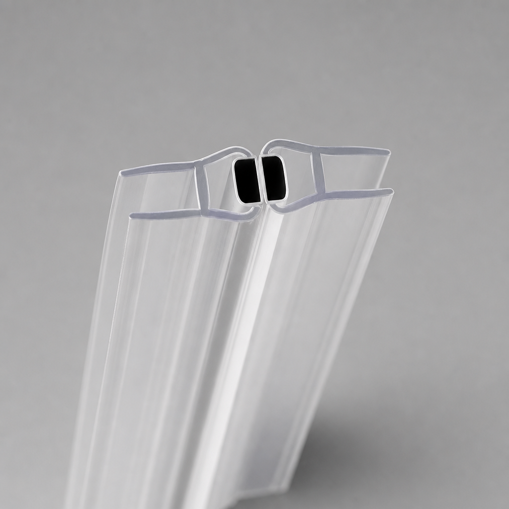 MAG010 - Magnetic Shower Screen Seal - Fits 4-6mm Glass - 1 Pair - Lengths of 2000mm and 2600mm