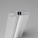 Twin-hook clear seal profile with blue trim and paired black magnets