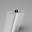 Two clear magnetic seal blades leaning together on grey, black magnets meeting at the hooked heads