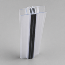 Clear seal profile with black end caps, diagonal cross-section on grey background