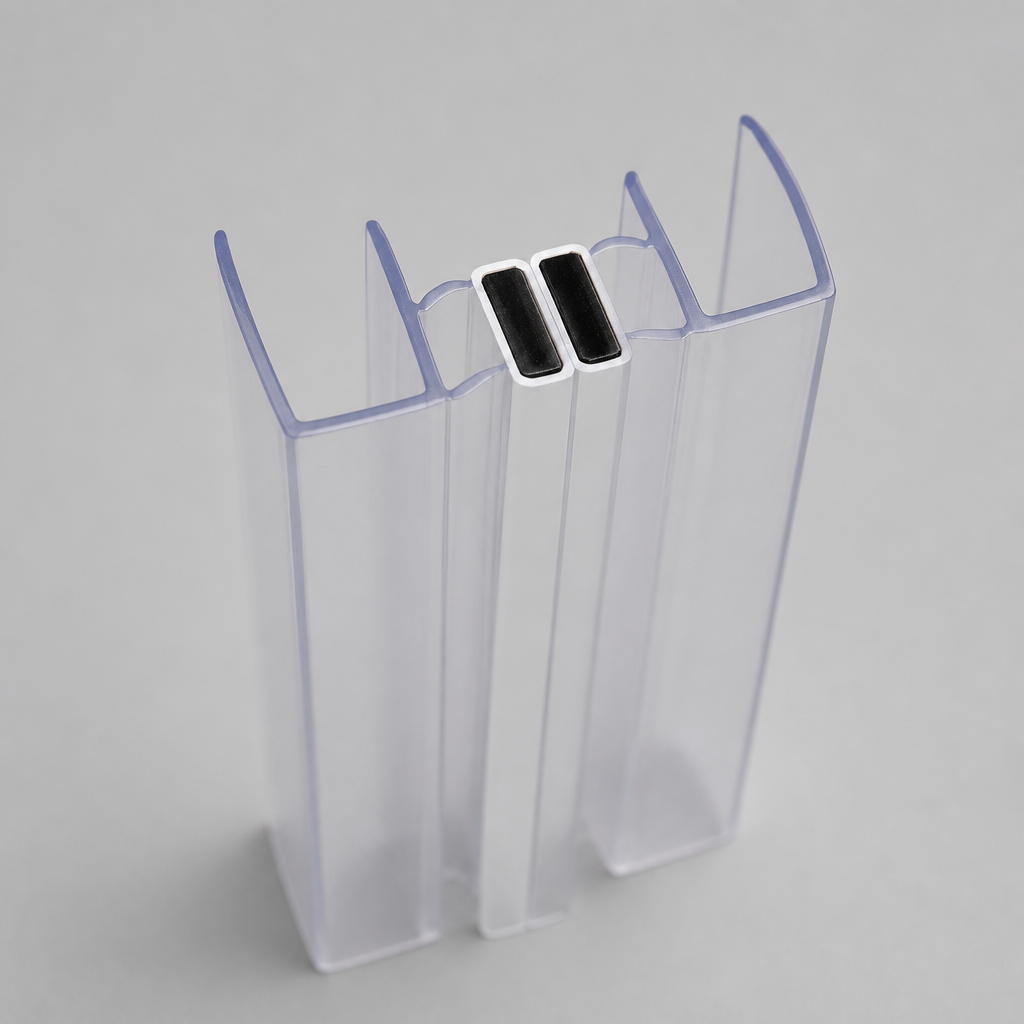 MAG013 - Magnetic Shower Screen Seal - Fits 4-6mm Glass - 1 Pair - Length of 2000mm