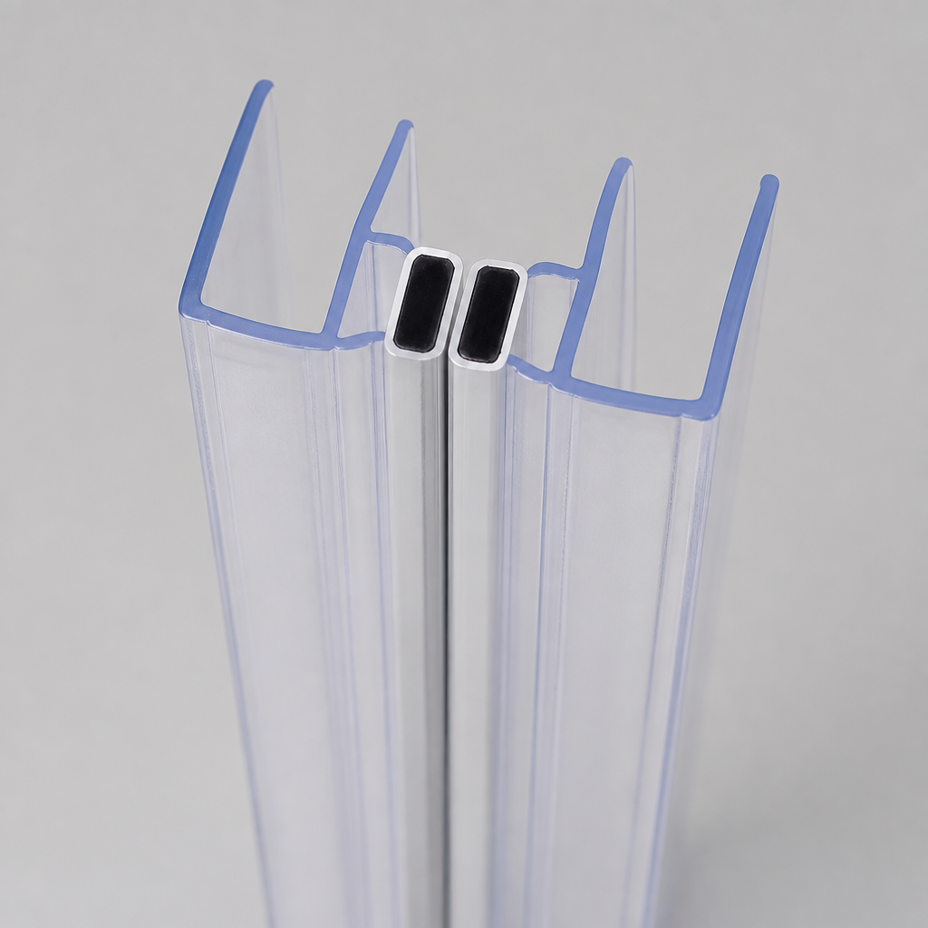 MAG013 - Magnetic Shower Screen Seal - Fits 4-6mm Glass - 1 Pair - Length of 2000mm