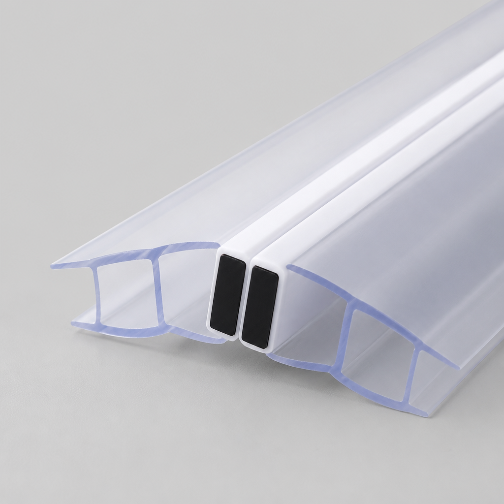 MAG015 - Magnetic Shower Screen Seal - Fits 10-12mm Glass - 1 Pair - Length of 2000mm