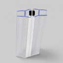 Pair of clear seal profiles standing open like a book, black magnets at the fold